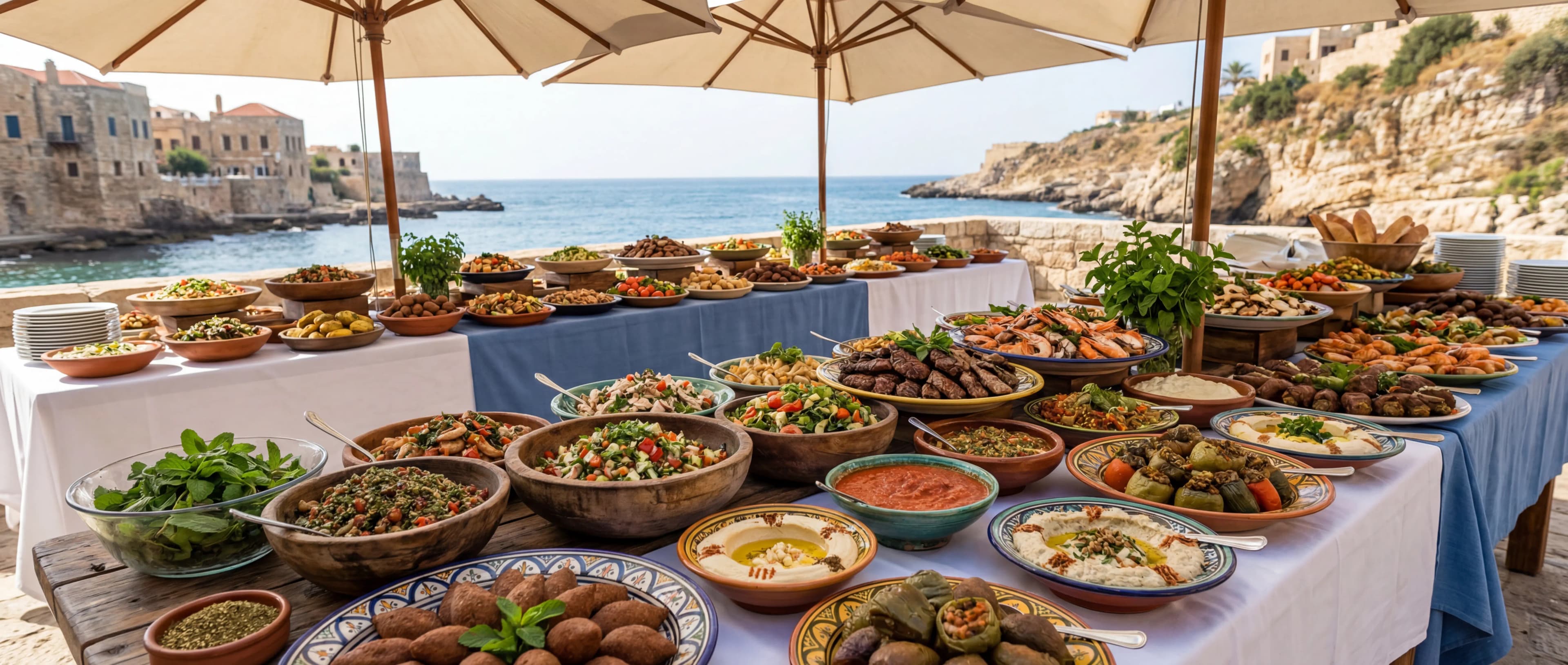 Buffet traiteur libanais élégant